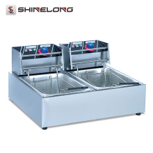 China professional fully automatic electric double tanks and baskets industrial deep fryer